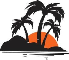 strand en eiland logo ontwerp, vector ontwerpsjabloon van strand pictogrammen