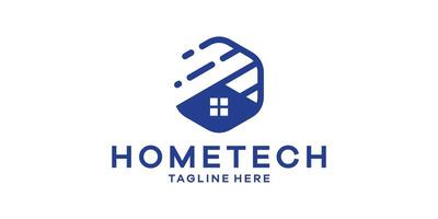 logo ontwerp huis technologie, creatief idee symbool. vector