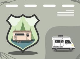 camper trailer reizen vector