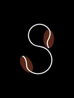s combinatie koffie monogram logo vector