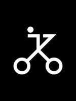 k combinatie fiets monogram logo vector