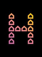 h combinatie huis monogram logo vector