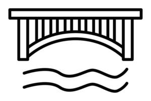 brug icoon. icoon verwant naar rivier- kruisingen en paden. lijn icoon stijl. element illustratie vector