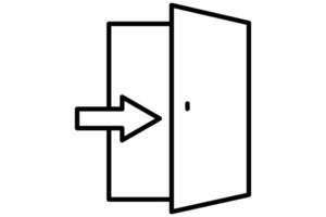 Uitgang deur icoon. icoon verwant naar openbaar navigatie. lijn icoon stijl. element illustratie vector