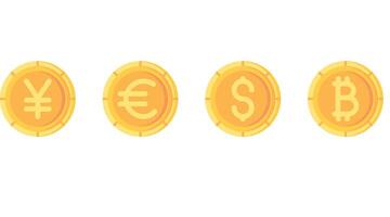 valuta en munten vector pictogrammen reeks voor bedrijf en financiën