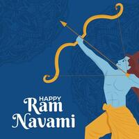 vlak ontwerp vector gelukkig RAM navami festival illustratie