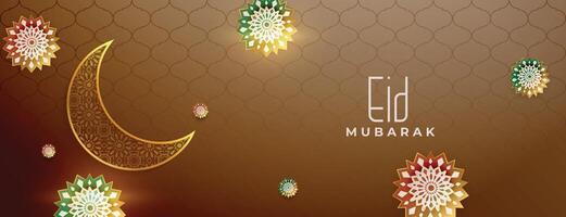 eid mubarak festival Islamitisch artistiek banier ontwerp vector