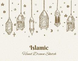 hand- getrokken Islamitisch illustratie ornament vector