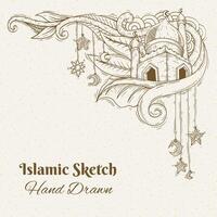 hand- getrokken Islamitisch illustratie ornament vector