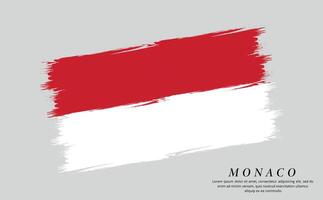 Monaco vlag borstel vector achtergrond. grunge stijl land vlag van Monaco borstel beroerte geïsoleerd Aan wit achtergrond