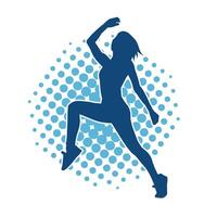 silhouet van slank vrouw aan het doen oefening. silhouet van een sportief vrouw aan het doen Sportschool training houding. vector