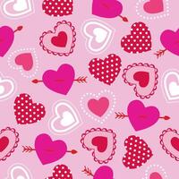 naadloos patroon van Valentijnsdag harten met stippen- gelukkig valentijnsdag dag vector illustratie