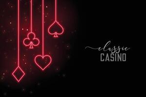 rood neon casino symbolen achtergrond vector
