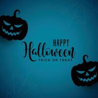 spookachtig halloween achtergrond met lachend pompoenen vector