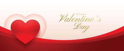 gelukkig valentijnsdag dag liefde hart banier in papier stijl vector