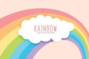 schattig regenboog en wolk in pastel kleuren achtergrond vector