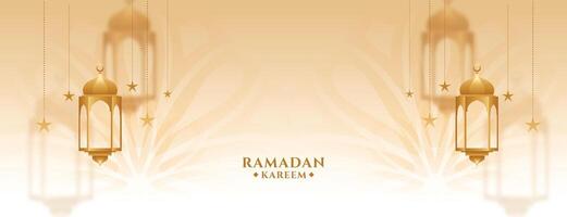 Ramadan kareem Islamitisch stijl gouden banier ontwerp vector