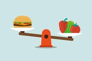 Gezond eten uitgebalanceerd dieetconcept vector