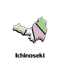 kaart van ichinoseki stad - Japan kaart en infographic van provincies, politiek kaarten van Japan, regio van Japan voor uw bedrijf vector