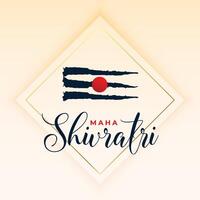 maha shivratri groet kaart met heer shiv tilak ontwerp vector