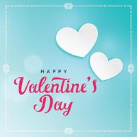 lief blauw Valentijnsdag dag achtergrond met wit harten vector