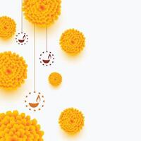 elegant gelukkig diwali kaart met bloemen en diya vector