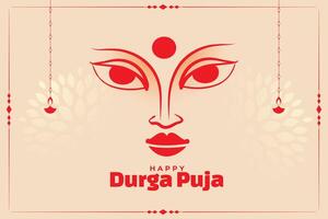 gelukkig durga pooja festival kaart ontwerp vector