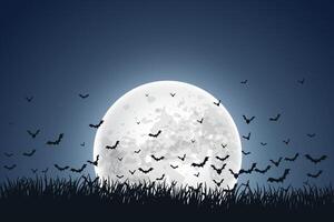 maan met vliegend vleermuizen Aan lucht achtergrond vector