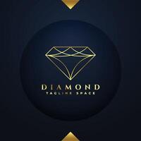 premie diamant logo sjabloon in lijn stijl ontwerp vector