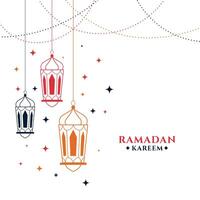 Ramadan kareem illustratie in tekening lijn stijl vector