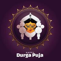 gelukkig durga pooja festival kaart ontwerp vector