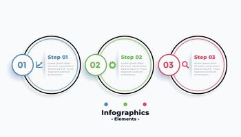 drie stappen professioneel circulaire infographic sjabloon vector