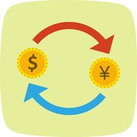 Wissel Yen met Dollar Vector Icon