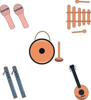 musical instrument set. vlak vector illustratie