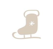 vector doodle schaatsen kerst schoen afbeelding met sneeuwvlok. lineair stijlteken voor mobiel concept en webdesign. schaats icoon. symbool logo afbeelding afbeelding