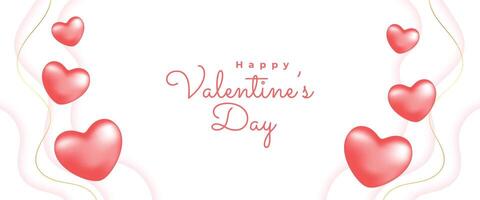 lief valentijnsdag dag paar banier met realistisch liefde harten vector