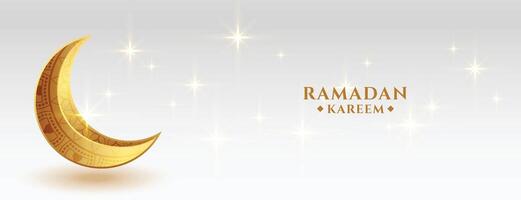 mooi Ramadan kareem festival banier met gouden cresent maan vector