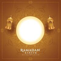 realistisch Ramadan kareem groet met tekst ruimte vector