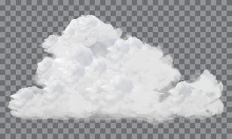 vector van realistische witte wolk op transparant