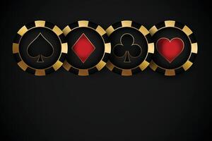 gouden premie casino symbool chips vector
