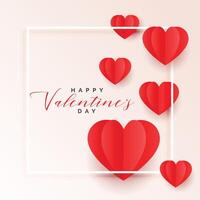 rood origami papier harten valentijnsdag dag achtergrond vector