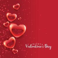 rood bubbel harten drijvend valentijnsdag dag achtergrond vector