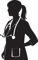 vrouw dokter silhouet illustratie 3 vector