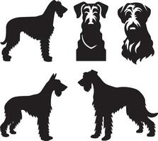 silhouet solide vector icoon reeks van hond, rassen, hond, hond, hond, pup, straathond, huisdier, hondje