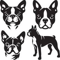 silhouet solide vector icoon reeks van hond, rassen, hond, hond, hond, pup, straathond, huisdier, hondje