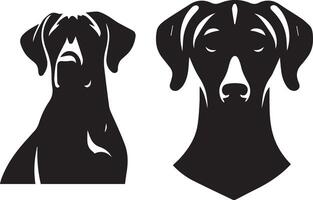 silhouet solide vector icoon reeks van hond, rassen, hond, hond, hond, pup, straathond, huisdier, hondje