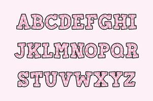 veelzijdig verzameling van roze zigs alfabet brieven voor divers toepassingen vector