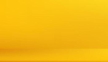geel achtergrond met licht, bladeren schaduw in leeg kamer atelier, geel helling Aan muur kamer met verdieping mockup Scherm gebruikt voor backdrop Product aanwezig, oranje achtergrond voor Product het schieten vector