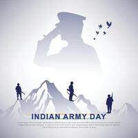 Indië leger dag poster ontwerp, bodem, silhouet. vlag, patriottisch vector, illustratie creatief ontwerp, 15 januari , sociaal media, na, vrijheid, geweer, vector