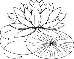 bloem kleur bladzijde en boeken, monochroom vector schetsen, Waterlelie schetsen, waterlilu vector, bloemen achtergrond met lotus natuurlijk blad verzameling, illustratie potlood kunst bloem, belstroom tekening